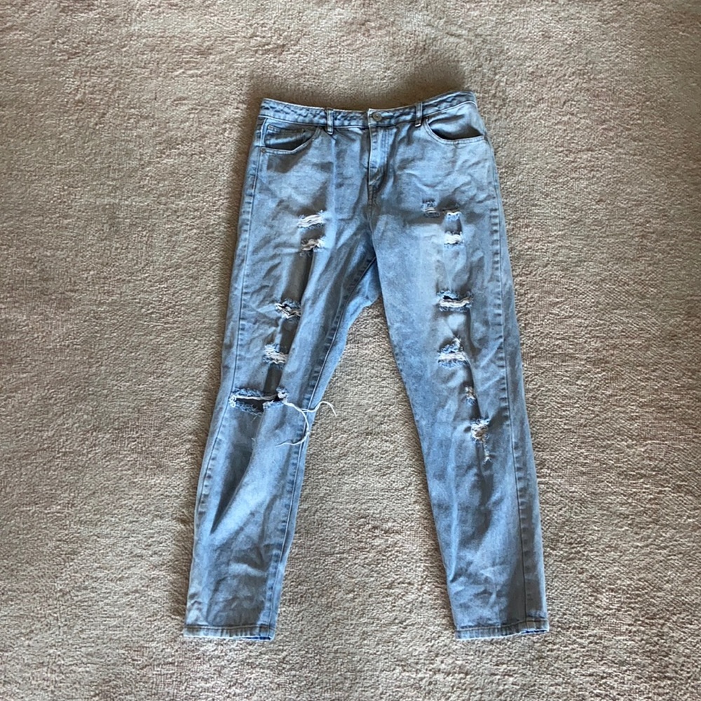Refuge light ripped high waisted boyfriend jeans